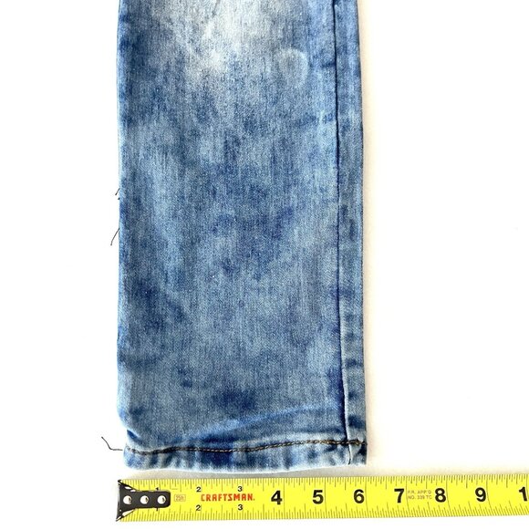 Rebel Love Women Distressed Patch Mid Wash Blue Skinny Stretch Jean Sz 13/14 NWT - Picture 13 of 14